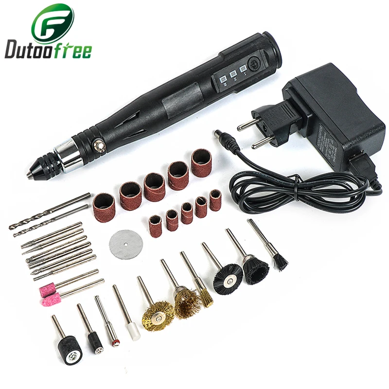 

5000-15000RPM Electric Drill Grinder Engraver Pen Nail Art Drill Kit Mini Drill Electric Rotary Tool Grinder with Sanding Bits