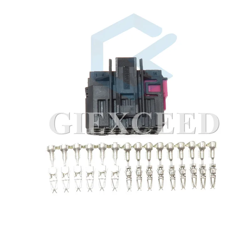 2 Sets 15 Pin 1J0 962 615 Automotive Car Computer Board Connector AC Assembly Plug 1J0962615 ECU Cable Socket For VW