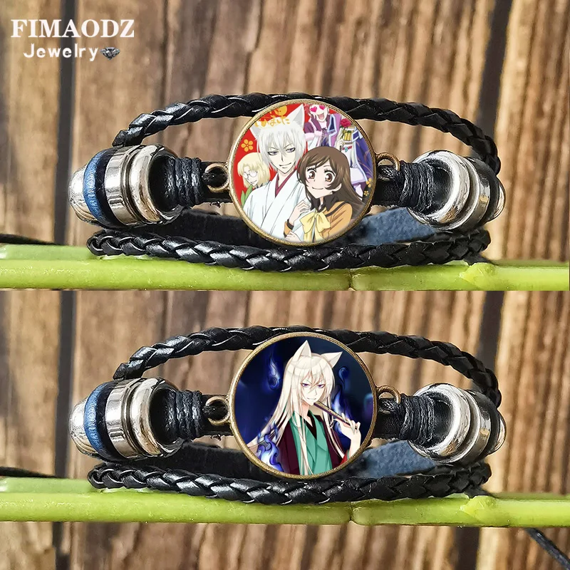 FIMAODZ Cute Kamisama Kiss Figure Love Bracelets for Women Tomoe Momozono Nanami Anime Glass Gem Bracelet Wristband