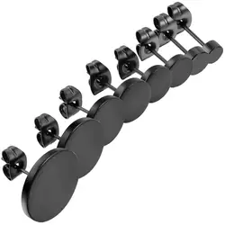 Punk 3/4/5/6/8/10/12/14 mm Mens Earrings Black Stainless Steel Trendy Round Stud Earrings For Men aretes de mujer