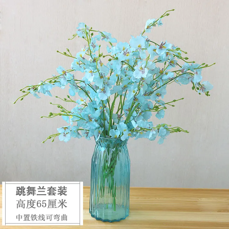 Indoor simulation flower, artificial flower, dry bouquet, yellow dancing orchid, plastic flower, living room decoration, flower