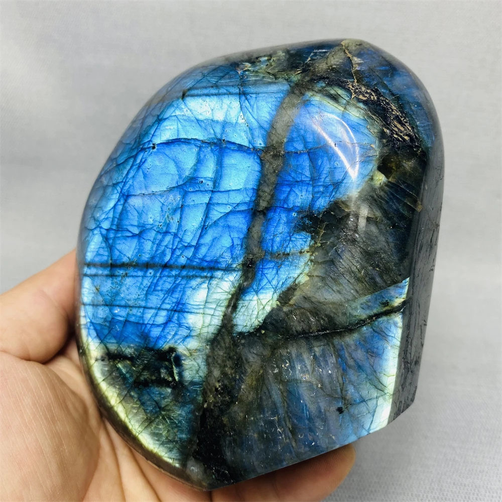 

Labradorite Moonstone Feng Shui Decoration Zebra Pattern Blue Flash Yellow Flash Stone Crystal Stone Healing Witchcraft Spirit