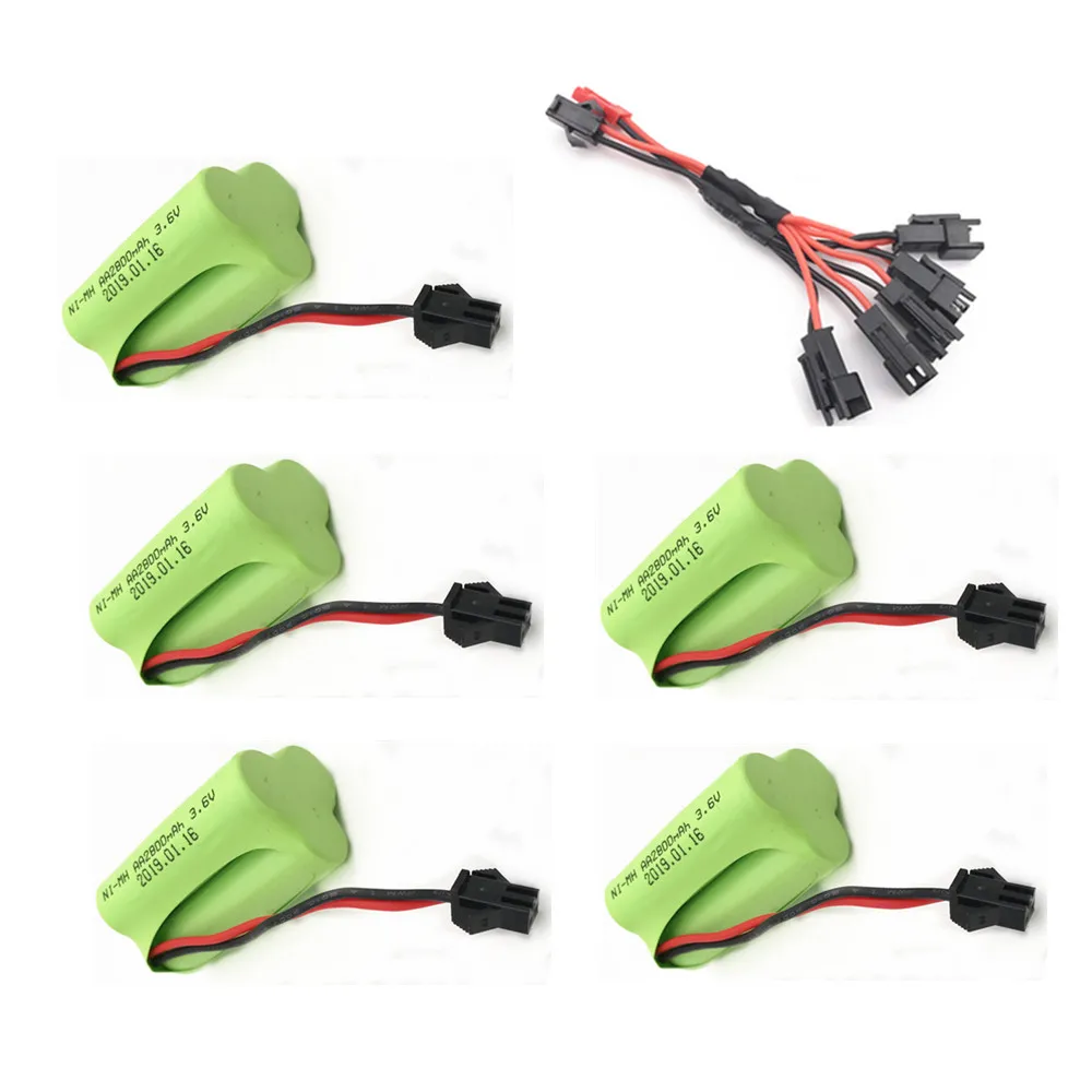 2800 MAh Pin Sạc 3.6 V Và 3.6 V Cho RC Xe Ô Tô Đồ Chơi Xe Tăng Đoàn Tàu Robot Thuyền Súng NiMH pin AA 3.6 V 2800 MAh Gói