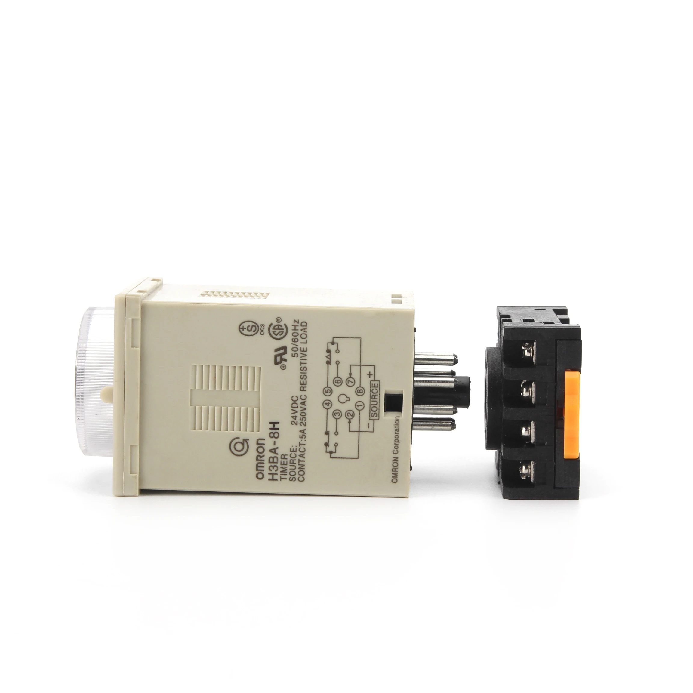 Multifunctional timer relay H3BA-8H 8PIN, with base, one set of instantaneous action, one set of delay DC24V AC220V