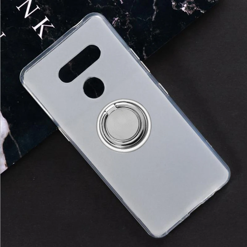 For LG G6 Plus K30 2019 Q9 One Q70 K50s K50 K40s K40 G8s G8X G8 ThinQ Velvet 2 Pro Back Ring Holder Bracket Cover Silicone Case