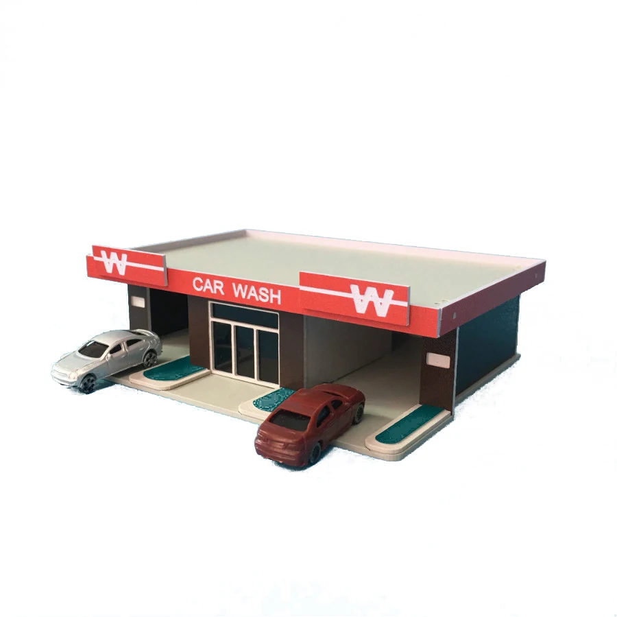 

1/150 1/144n Scale Plastic Building Model Train Scene Car Wash Shop Room Assembly Building