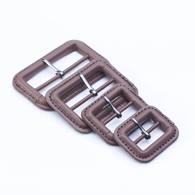 2 pz/scatola di alta qualità in pelle di vacchetta nera marrone cintura Trench cappotto fibbia in vita bottoni decorativi