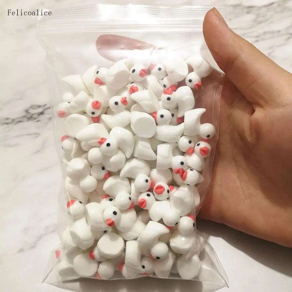 100pcs DIY Slime Supplies Toys Duck Whale Resin Mini Cute Animal Slime Accessories Filler for Fluffy Clear Crystal Slime