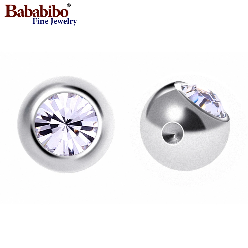 10pc ASTM F136 Titanium Captive Bead Ring BCR Replacement Balls CZ Body Jewelry Spare Parts Hypoallergenic Piercing Attachments