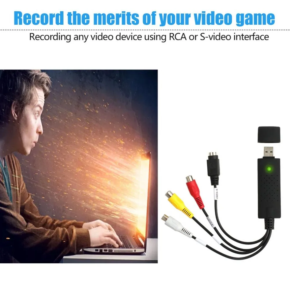 USB2.0 VHS-zu-DVD-Konverter, Konvertiert Analoges Video in Digitales Format, Audio-Video-DVD-VHS-Aufnahmekarte, Hochwertiger PC-Adapter – Detail 10