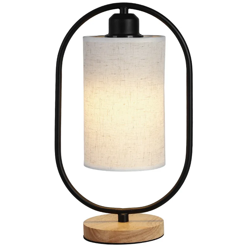 E27 lampada da comodino minimalista nordica per camera da letto lampada da notte a LED con base in legno per uso domestico