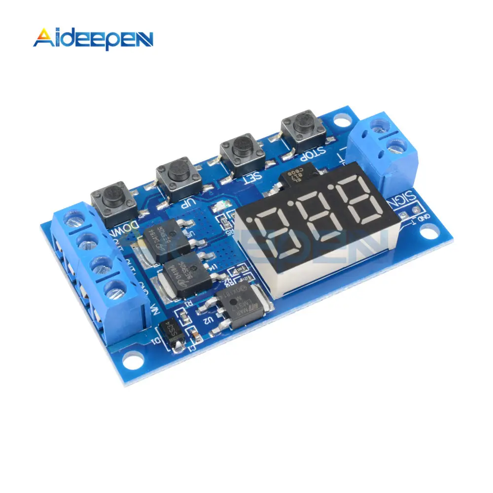 DC 5V-30V Dual-MOS-Zeitverzögerungsrelais, High-Level-Trigger, LED-Digitalanzeige, Zykluszeit-Timer, Verzögerungsschaltkreis, 12V 24V 0-999 – Detail 13