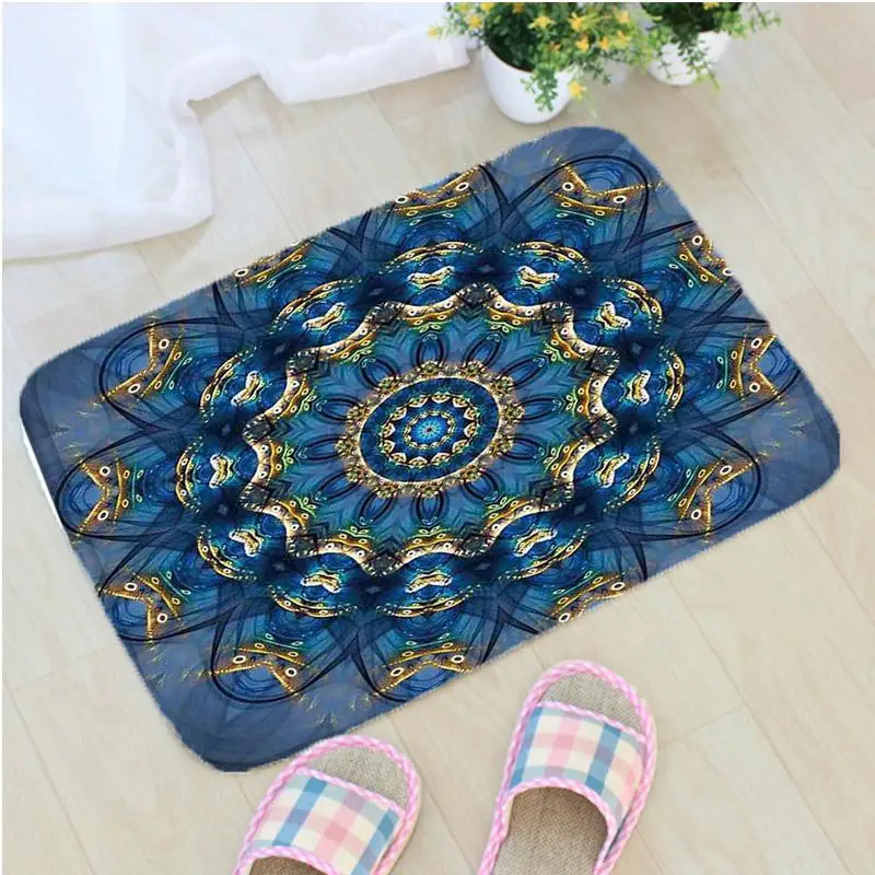 

Creative India Mandala Floor Mat Mandala Printed Flannel Fabric Door Mat Home Decoration Non-slip Doormat deurmat felpudo ZT373