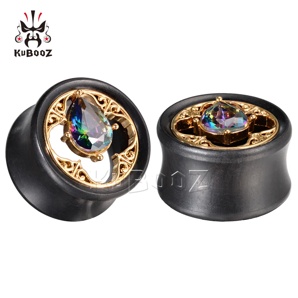 

Wholesale Price Zircon Wood Ear Plugs Gauges Expanders Body Piercing Jewelry Earring Tunnels Stretchers 34PCS