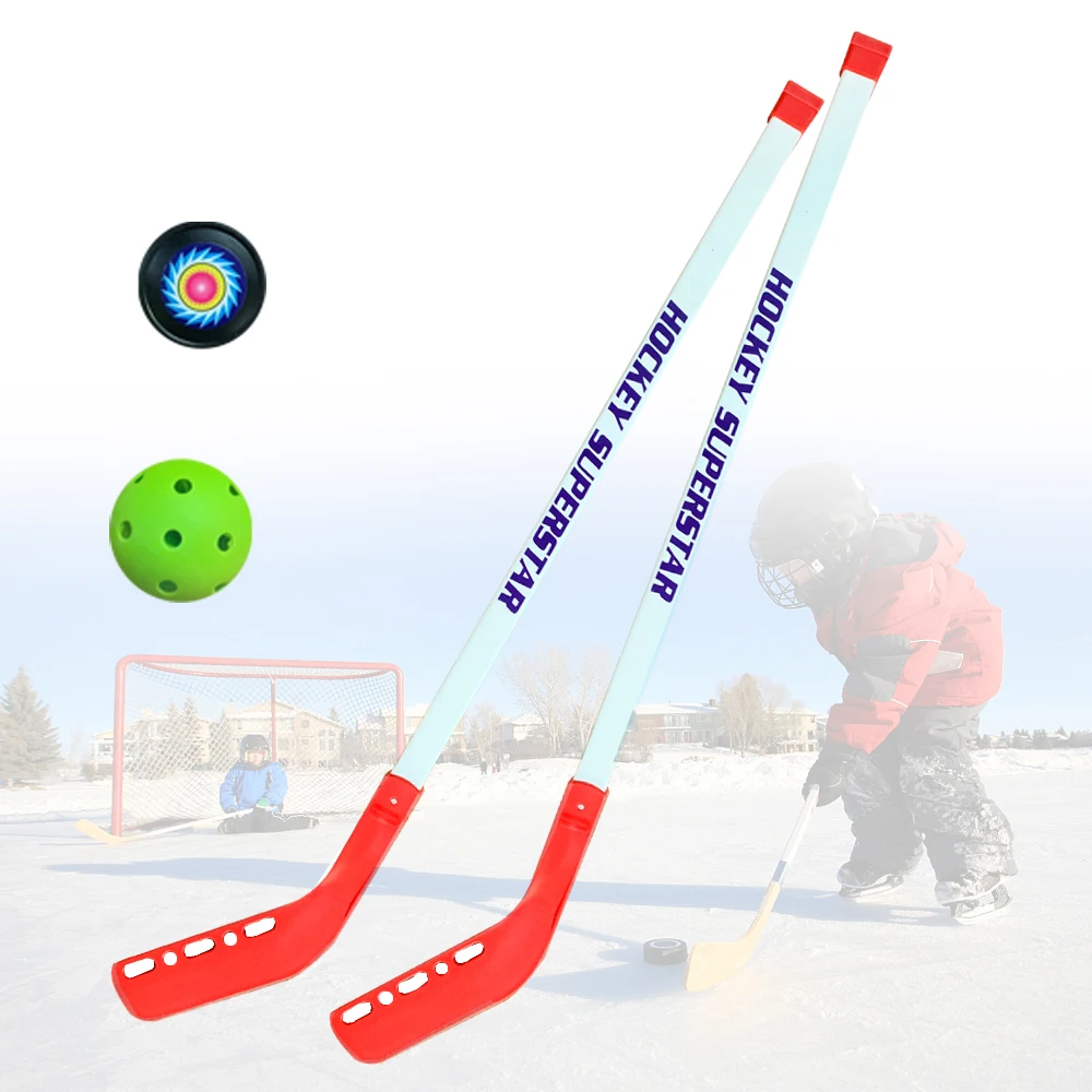 (2 Packs) Ice Hockey Toy Set Children's Turf Hockey Stick Parent-Child Sports Kindergarten Sports Game Face to Face