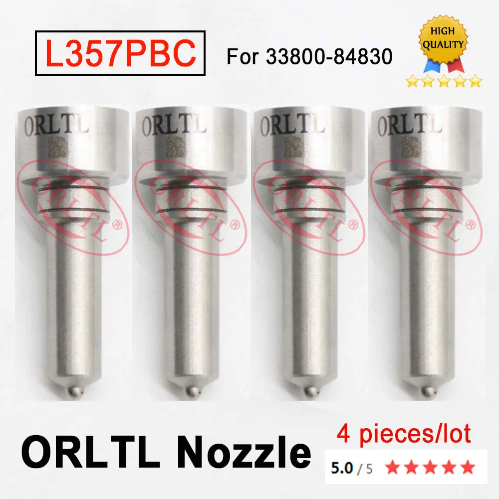 4pcs ORLTL L357PBC Commmon Rail Nozzle L 357 PBC Black Coated Needle Nozzle For 33800-84830 3380084830 21914232