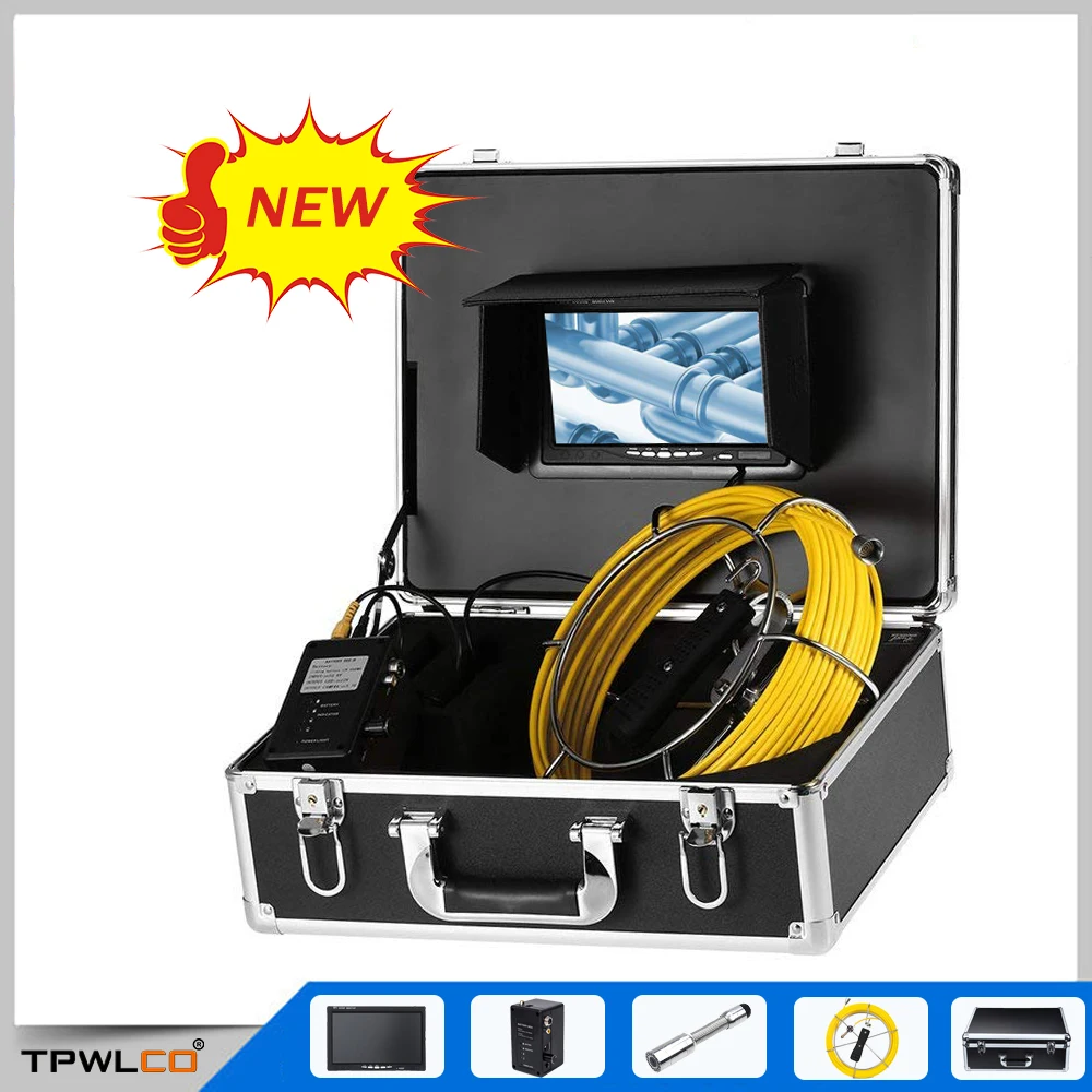 

7inch DVR 23mm Industrial Pipe Sewer Inspection Video System 720P 1000TVL Drain Pipeline Endoscope Camera With 12pcs LED 20-50m