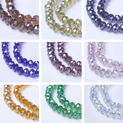 10 Strand Electroplate Faceted Glass Beads 4mm 6mm 8mm For for jewelry making DIY Bracelet Necklace Strands Decor Accessories