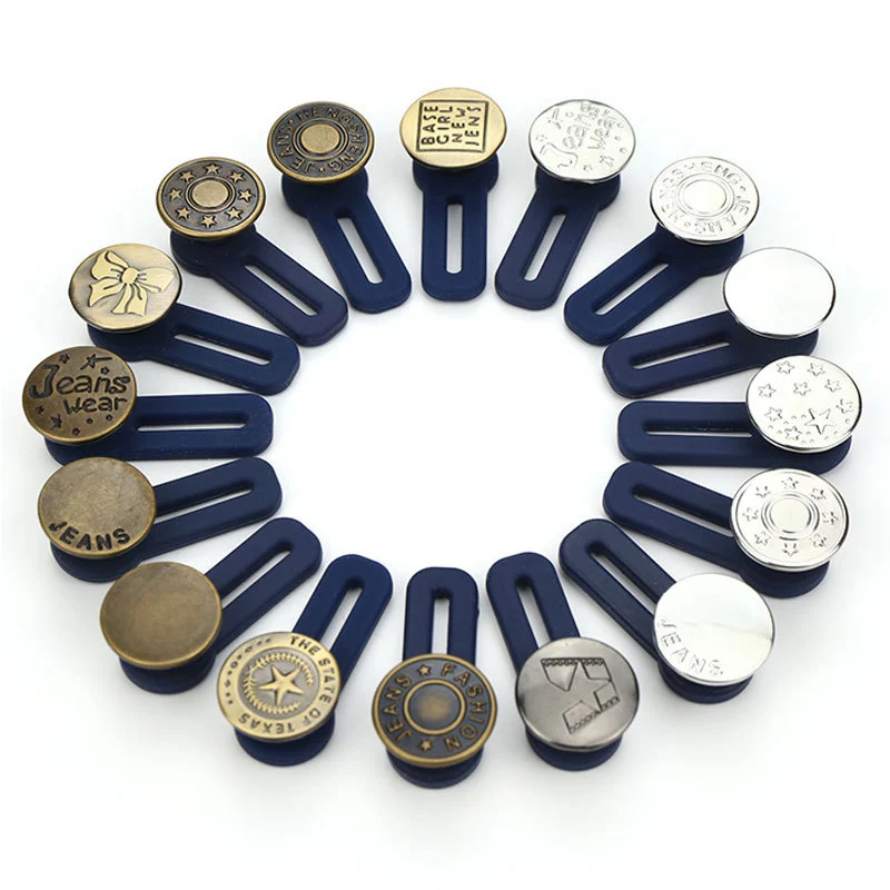 10pcs/Set Retractable Jeans Button Fashion Unisex Belt Buckle Hot Sale Adjustable Extended Women Men Jeans Pants Buttons