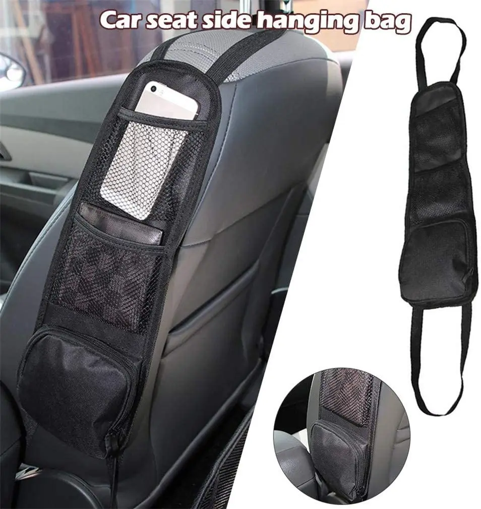 Car Seat Organizer Auto Seat Side Storage Hanging Bag Multi-Pocket Drink Holder Mesh Pocket Car Styling Organizer Phone Holder