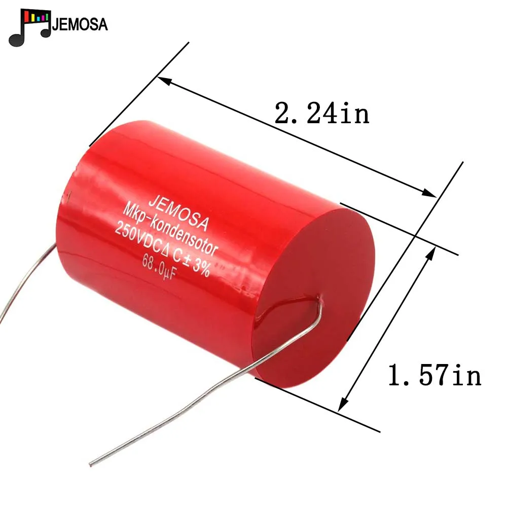 MKP Capacitor 68uf 250VDC Metal Film Coupling Frequency Dividing Capacitor HIFI  Fever Electrodeless Capacitor Audio Axial