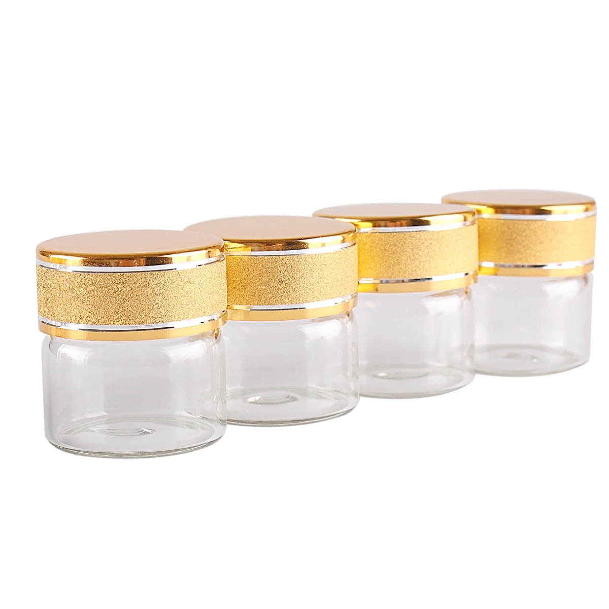 5pcs 10ml 30*30mm Mini Glass Bottle with Golden Frosted Caps Potion Bottles Glass Vessels Perfume Bottles for Wedding Favors