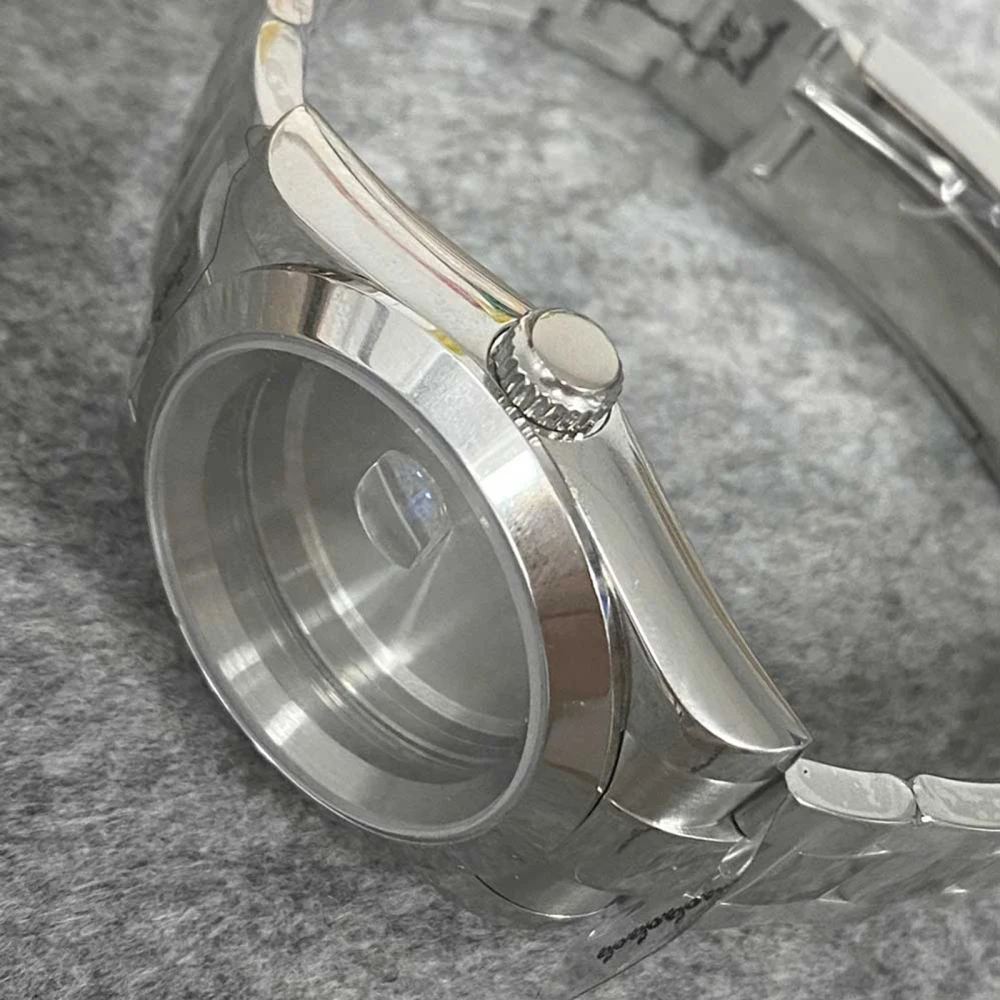 

39mm Oyster Perpetual Case 20mm Band Strap AK Sapphire Glass Flat/Magnifier for NH35/NH36 Movement Modify Watch Parts