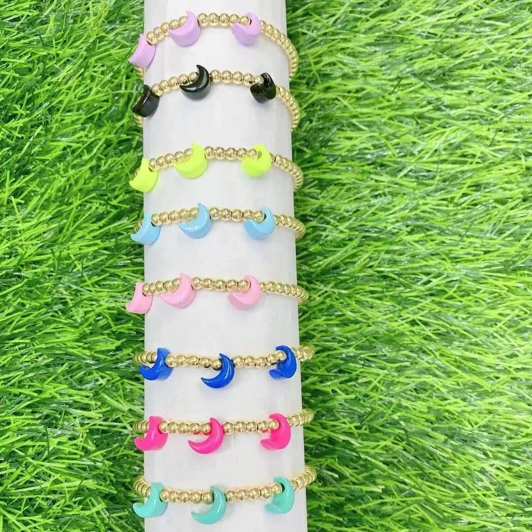 

10PCS, Dainty Chain Link Bracelets Bangles For Women Gifts Star/Moon/ Heart Bead Bracelets Punk Jewelry