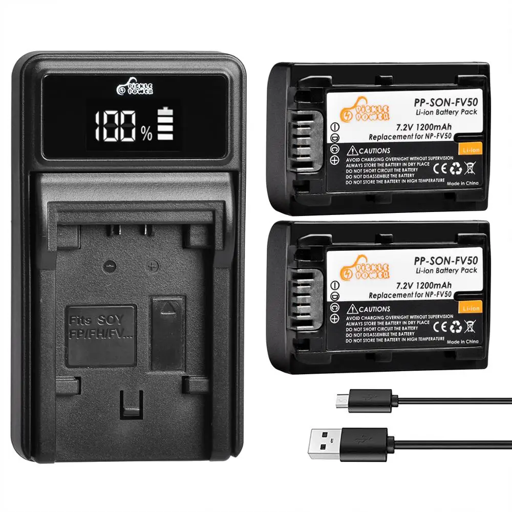 Ładowarka LED USB 1200mAh NP-FV50 NP FV50 do Sony HDR CX390 290E PJ510 820E 790E 660E XR260 CX700E PJ50E