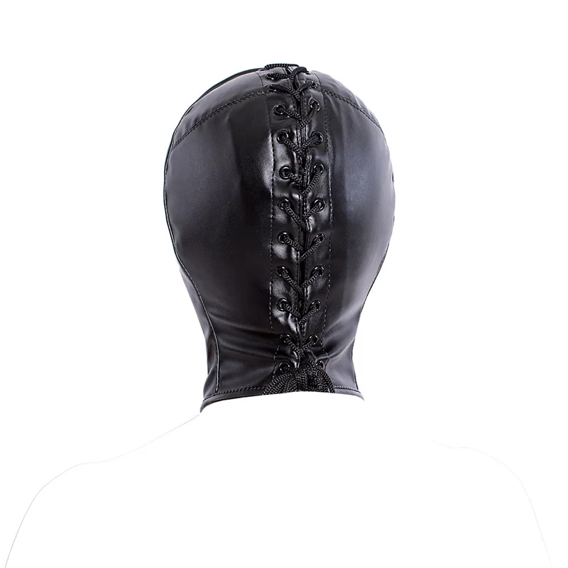 Slave Adjustable Double Layer Leather Blindfold Hood Mask Erotic Products for Men Women Fetish Bdsm Bondage Flirt Sex Toys