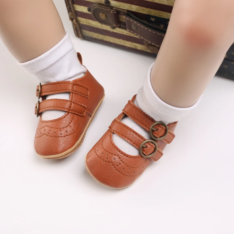 2023 spring Baby Girl First Walk Shoes Baby Moccasins Soft Bottom Rubber Non-slip Toddler First Walkers Baby Booties Girls Shoes