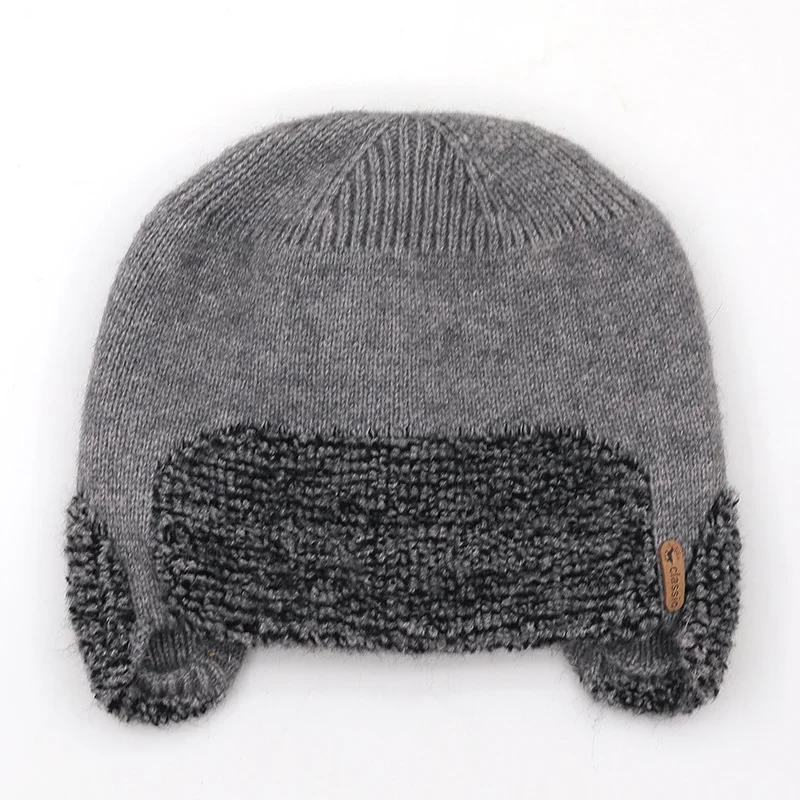 Skullies Beanies Men Winter Hat Women Knitted Hats For Men Cap Winter Beanie Hat Gorro Thick Warm Brimless Fur Bonnet Men\'s Cap