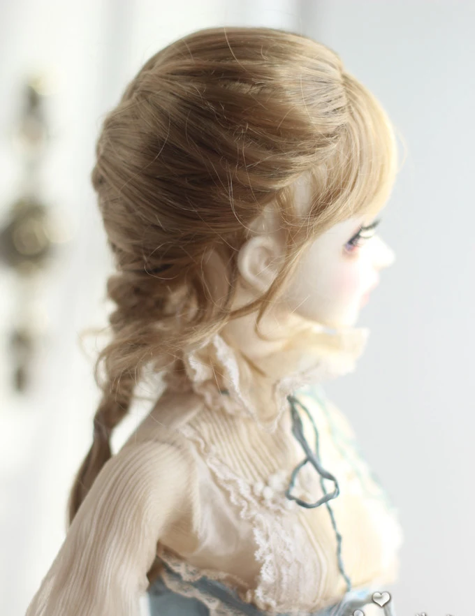 1/6 1/8bjd wig girl doll imitating mohair bangs ponytail twist braid fake hair For SD DD BJD Doll  Wig special doll accessories