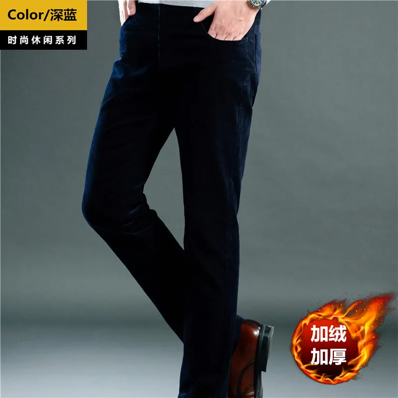 New Arrival Style Men Boutique Corduroy Pants High Quality Solid Straight Men's Warm Corduroy Cashmere Trousers Plus Size 29-40