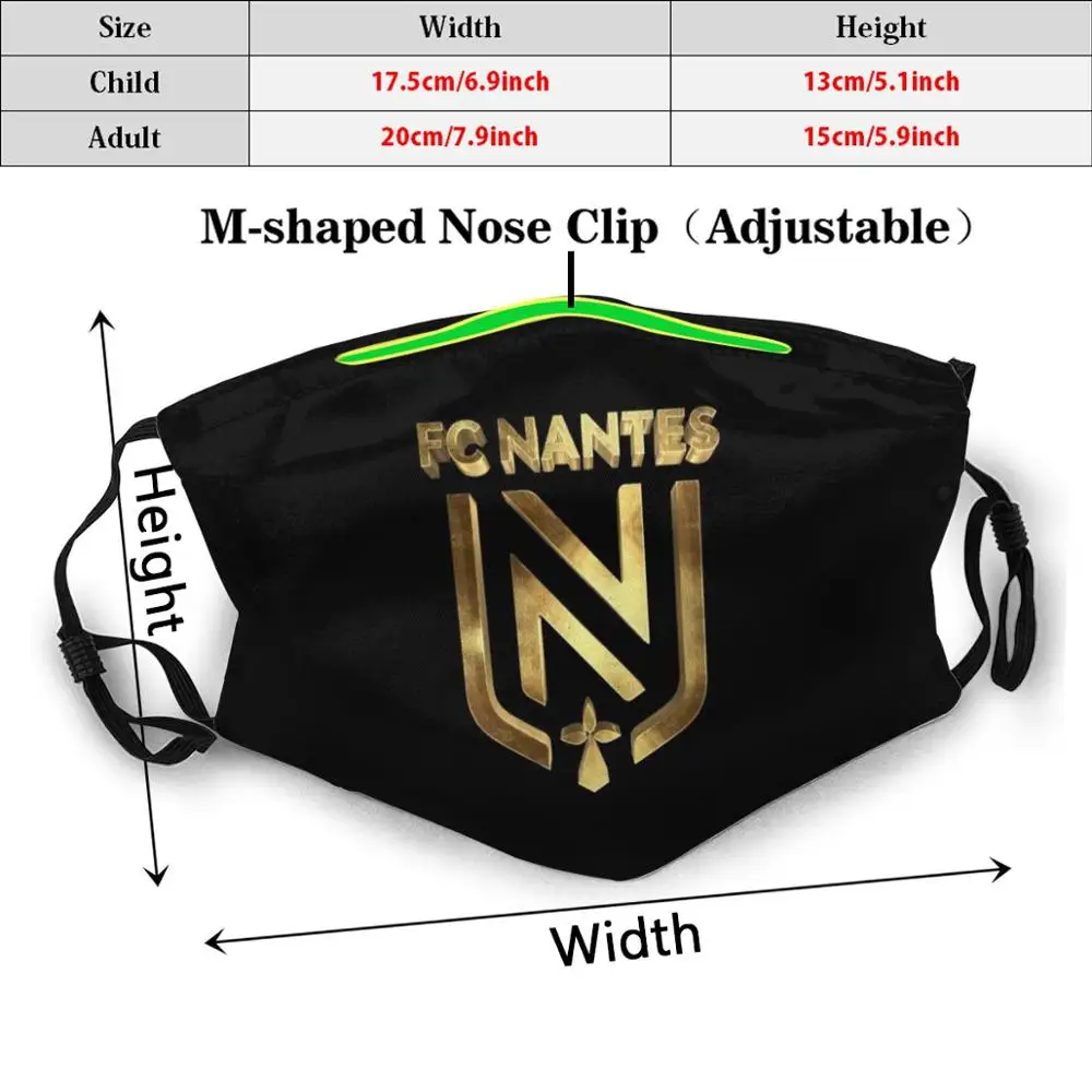 Golden Nantes Football Casuals Ultras Hooligans France Funny Print Reusable Pm2.5 Filter Face Mask Ultras France Acab Acab