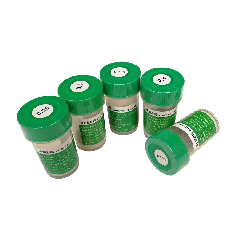 1 Stuk Loodvrij 250K/Fles Bga Soldeer Bal 0.25 0.3 0.35 0.4 0.45Mm Bga Reballing Bal voor Ic Chips Pcb Lassen Rework