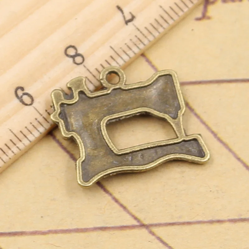 20pcs Charms Singer Treadle Sewing Machine 20x17mm Tibetan Bronze Silver Color Pendants Antique Jewelry Making Handmade Craft