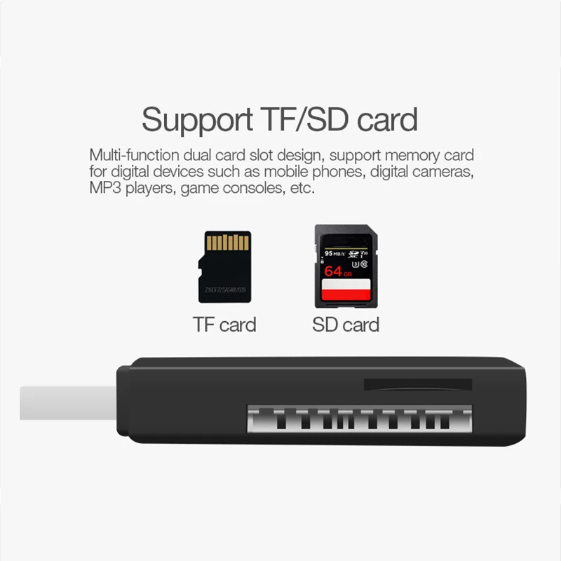 Ginsley Multi Card Reader USB3.0 SD/Micro SD TF OTG Smart Memory Card Adapter for Laptop usb Type C Cardreader