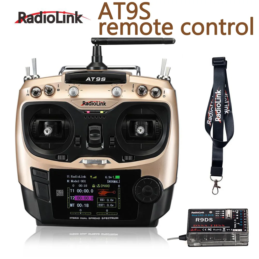 

Original Radiolink AT9S System Transmitter with R9DS Receiver AT9 Remote Control update vision for RC quadcopter Helicopter