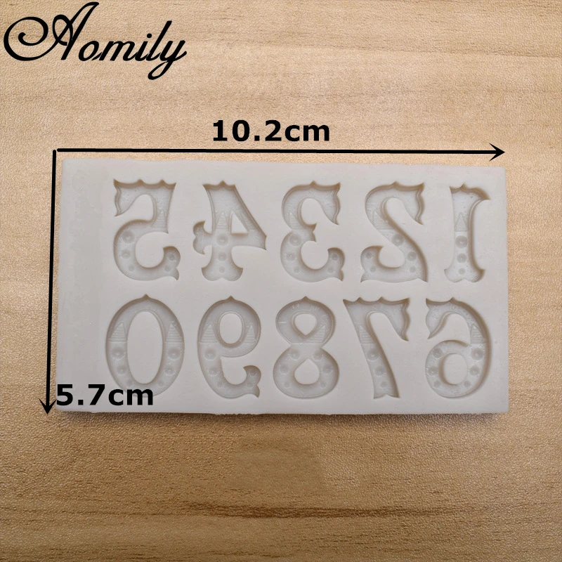 Aomily Number 0-9 Silicone Molds Cake Chocolate Mold Wedding Cake Decorating Tools Fondant Mould Cake Decoration Accessories