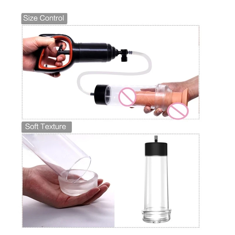 Male Enlargement Device Transparent Dick Enlargement Penis Bigger Growth Extender Enlarged Vacuum Penis Pump Sex Toys For Men 18