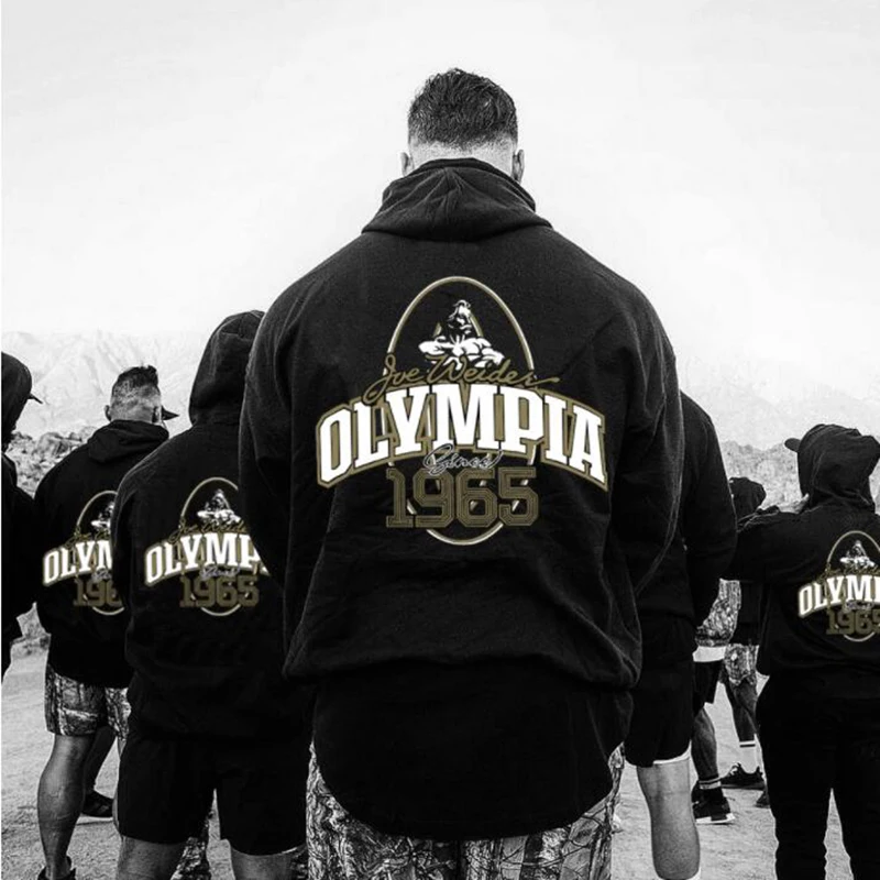 OLYMPIA Autumn  winter Men's Fashion New Orsay Commemorative Fitness Hooded Sweatshirt Trend Olympia Casual Running Sports Tops