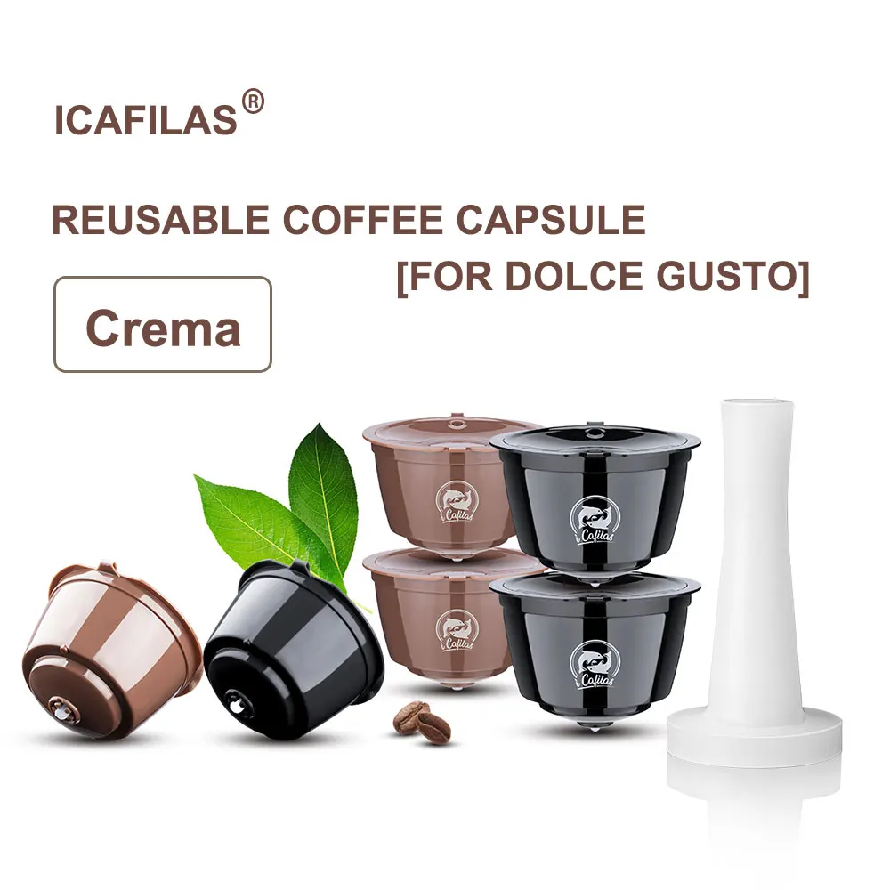 RECAFIMIL-cápsulas de café reutilizables para Nescafé, Dolce Gusto, filtro de Metal, malla rellenable, filtro de Crema con Tamper