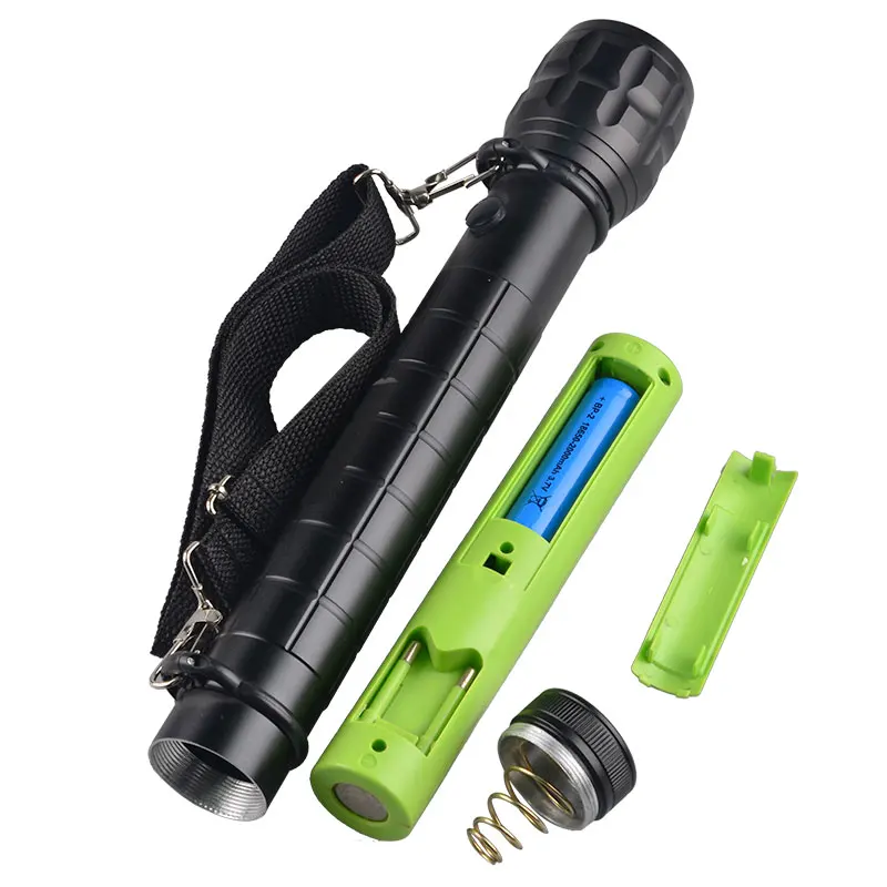 TMWT Metal Reflector D Battery or Rechargeable 18650 battery Long size Zoom Flashlight 3W LED Yellow Light Torch Lamp Lantern