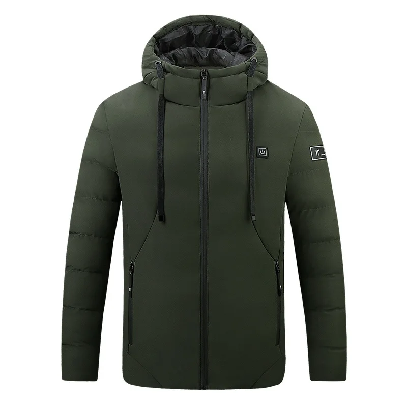 Electric Heated Jackets Outdoor Vest Coat USB Long Sleeves Electric Heating Hooded Jackets Warm Winter CoatThermal Clothing