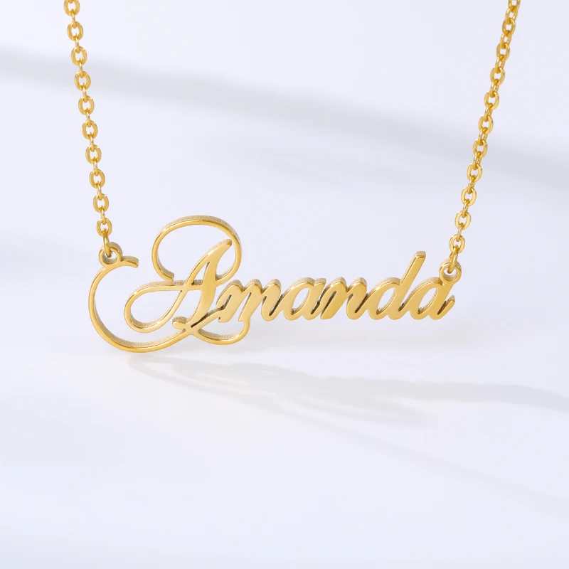 Fascinating Cursive Nameplate Charm Necklace Personalized Women Jewelry Custom Any Name Pendants Gifts For Her BFF Collar Mujer