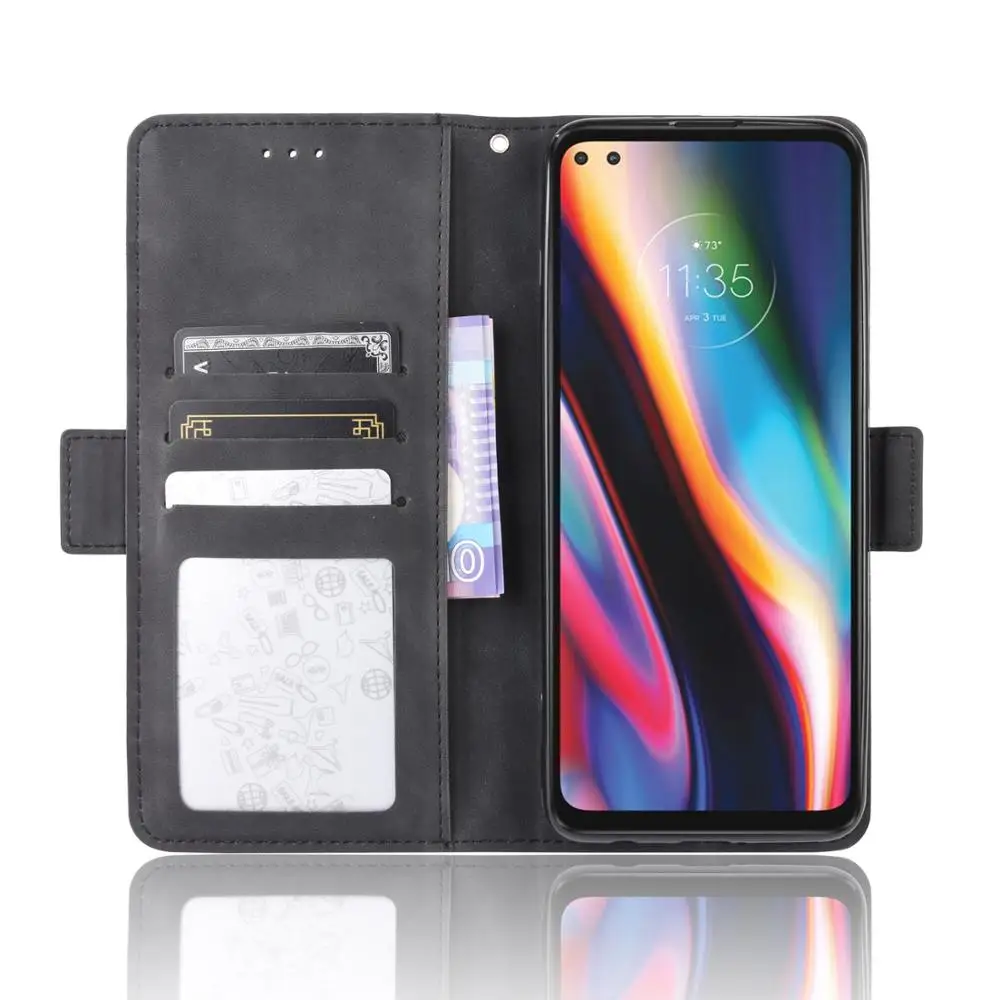 For Motorola Moto G 5G Plus Case Premium Leather Wallet Leather Flip Multi-card slot Cover For Motorola Moto G 5G Plus + Case