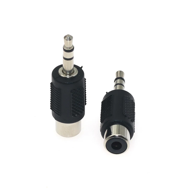 3.5Mm Rca Mono Man-vrouw Audio Adapter Coupler Stereo Twee-Kanaals Rca Vrouwelijke Connector Audio Plug Solderless 5/10/20 Stuk