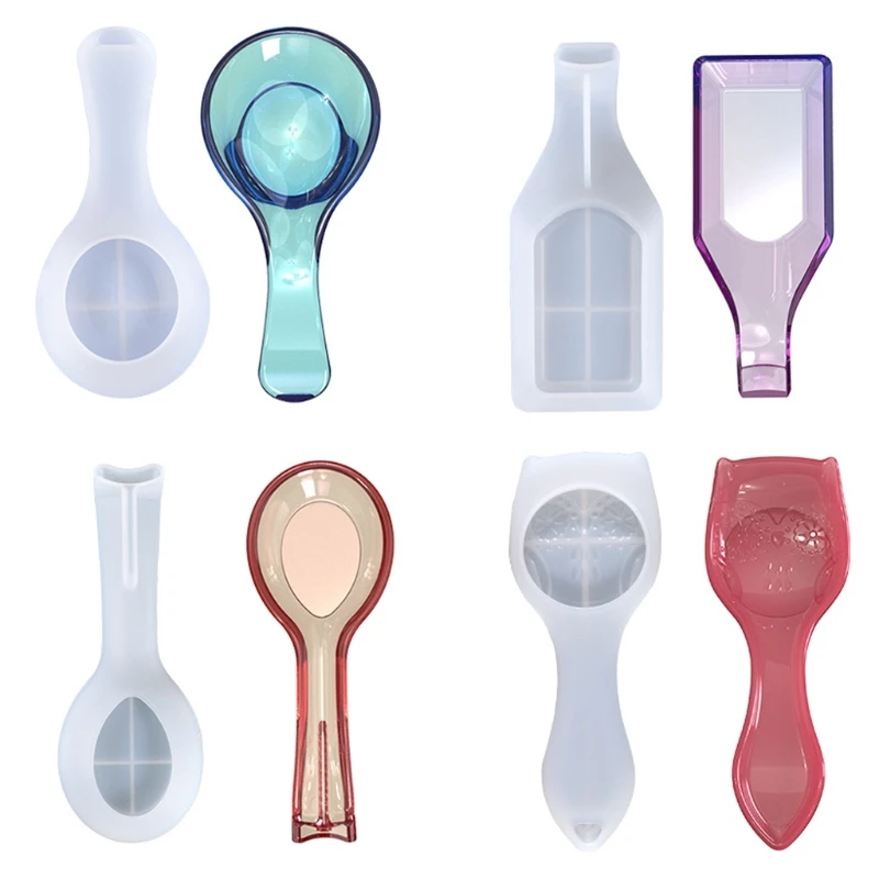

Spoon Fork Holder Pad Epoxy Resin Mold Spatula Rack Kitchen Utensil Tray Silicone Mould DIY Crafts Casting Tool