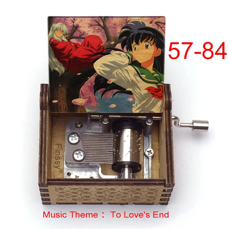 Anime Inuyasha music box Music Theme To Love\'s End Hand Wooden Kagome Kikyo Music Box Anime Fans Kids Students Birthday Gift